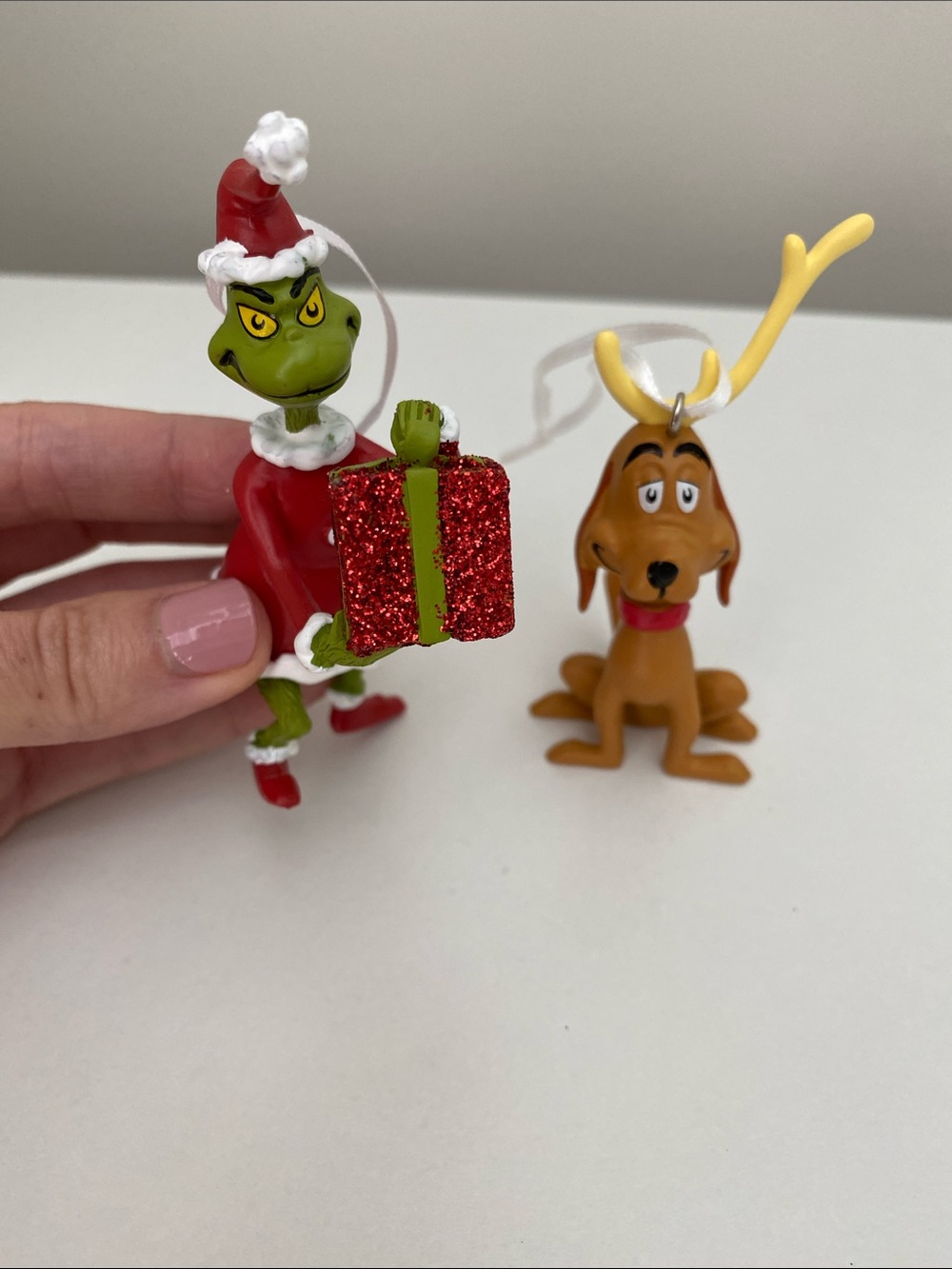 The Grinch and Max ornament set